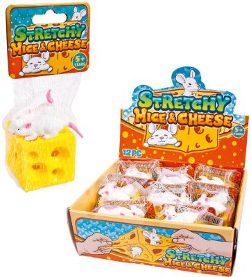 Игрушка-антистресс Junfa Toys "Тянучка" Мышка с куском сыра