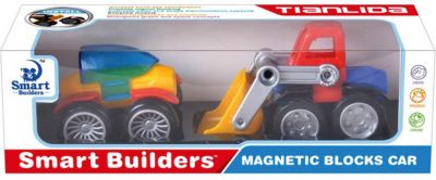 Магнитный конструктор Junfa Toys "Машинка и трактор"