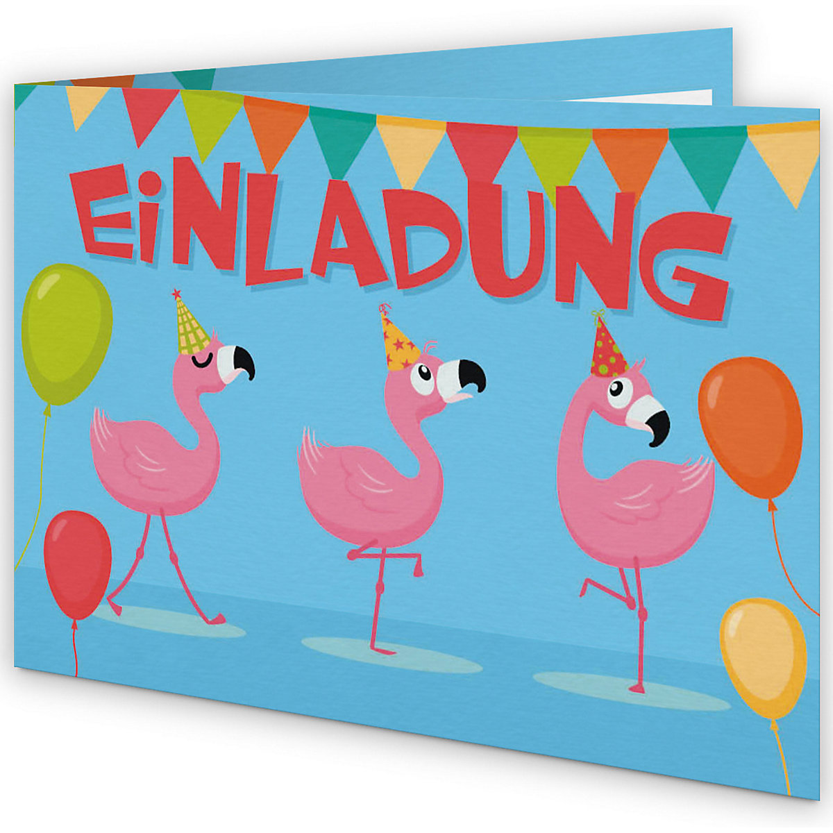Einladungskarten Flamingo Walk, 10 Stück inkl. Umschläge, Kartenkuss