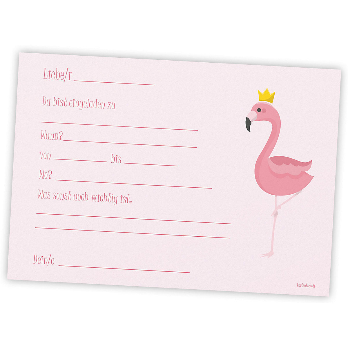 einladungskarten flamingo, 8 stück inkl. umschläge