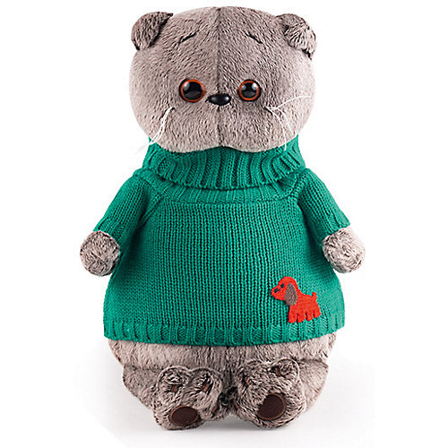 Мягкая игрушка Budi Basa Кот Басик в зеленом свитере с собачкой, 30 см от Budi Basa