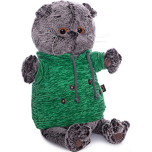Мягкая игрушка Budi Basa Кот Басик в зеленой толстовке с карманом-кенгуру, 30 см от Budi Basa