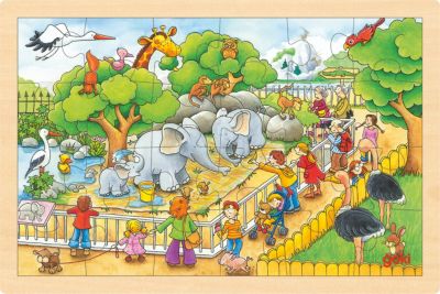 Puzzle Holzpuzzle Einlegepuzzle Unser Garten 96 Teile Goki 57743 