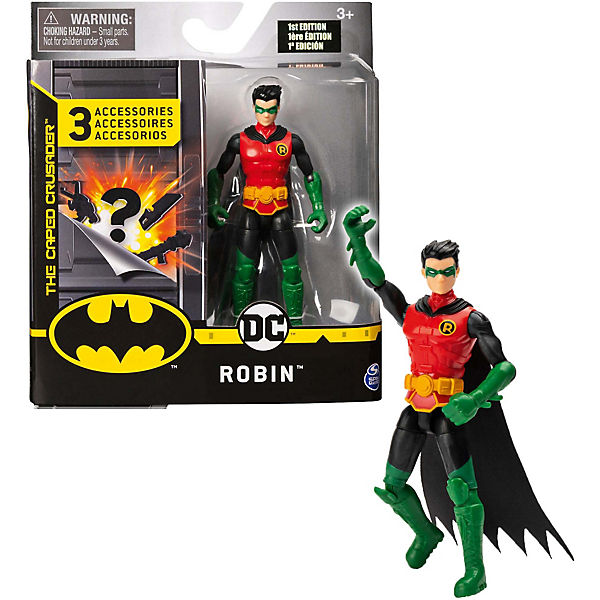 Batman 10 cm-Actionfigur mit Missionskarte und 3 geheimen Ausrüstungsteilen - Robin