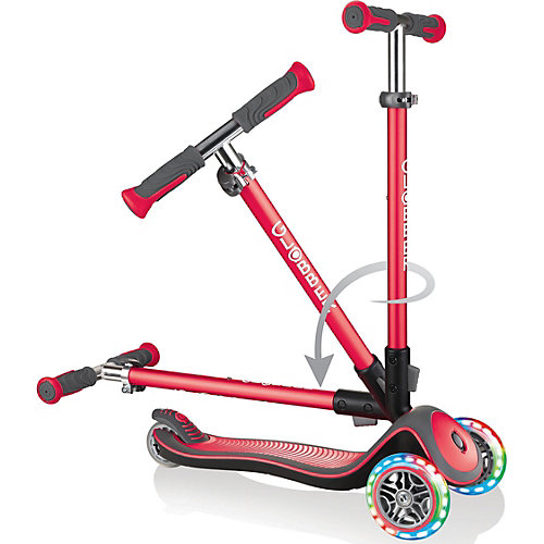 Трехколесный самокат Globber Elite Deluxe Lights, красный от Globber