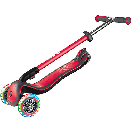 Трехколесный самокат Globber Elite Deluxe Lights, красный от Globber