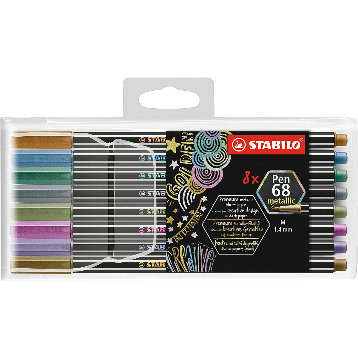 STABILO Premium-Filzstifte Pen 68 metallic 8 Farben