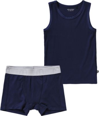 UnterwÃ¤sche Set BAMBOO Unterhemd + Unterhose  blau Gr. 92 Jungen Kleinkinder