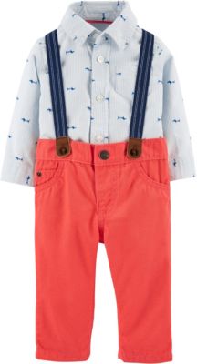 Baby Set Langarmhemd + Latzhose für Jungen