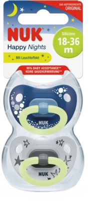 NUK Space 2 x Schnuller 6-18 kiefergerecht gr 0-6 18-36 Bär /& Wal