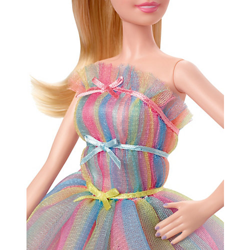 Коллекционная кукла Barbie "Пожелания ко дню рождения" в радужном платье от Mattel