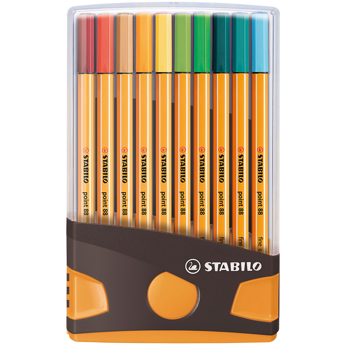 STABILO Fineliner point 88 20 Farben im Color Parade Tischset braun/orange