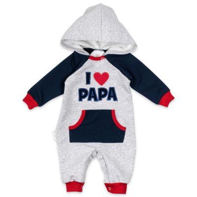 P0T1 Babystrampler I love Papa-Baby-Jungen Kostüm Overall Kinder Kleidung