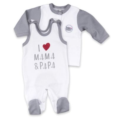 Babystrampler I love Mama Papa-Baby-Jungen Kostüm Overall Kinder Kleidung rrgg 