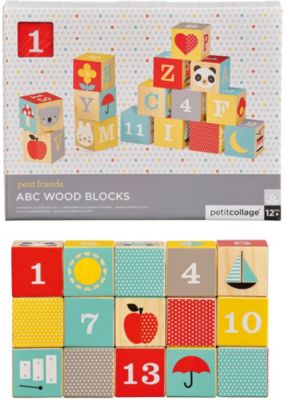 Abc Bauklotze 15 Teilig Petit Collage Mytoys