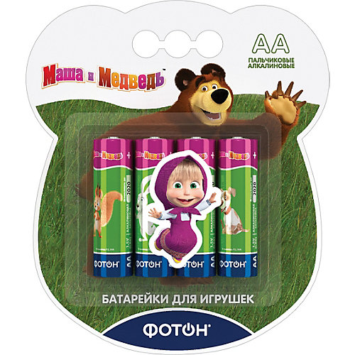 Батарейки Фотон AA (LR6) "Маша и Медведь", 4 шт от Фотон