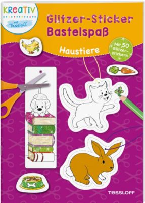 Image of Buch - Glitzer-Sticker Bastelspaß. Haustiere