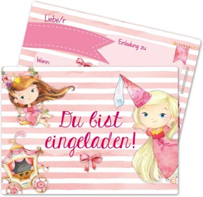 Einladungskarten Kindergeburtstag Prinzessin 12 Stk Mytoys