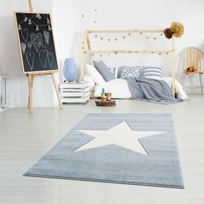 Kinderteppich, SHOOTINGSTAR blau/weiss, 160 x 230 cm, Happy Rugs myToys