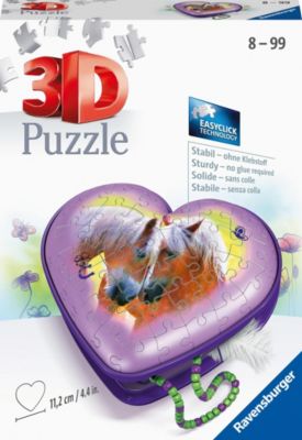 Image of 3D-Puzzle Herzschatulle Pferde, 54 Teile