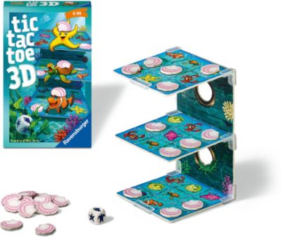 Tic Tac Toe 3D Spiel als Buch - Notizbuch mit 100 Seiten zum Spielen eines  der beliebtesten Kinderspiele jetzt in 3D