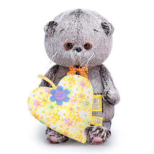 Мягкая игрушка Budi Basa Кот Басик baby с желтым сердечком, 20 см от Budi Basa