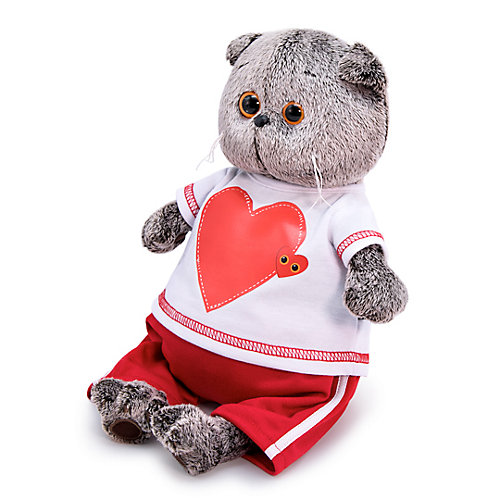 Мягкая игрушка Budi Basa Кот Басик в футболке с сердцем, 25 см от Budi Basa