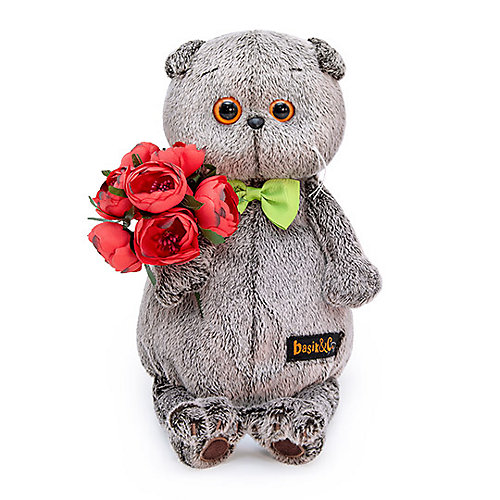 Мягкая игрушка Budi Basa Кот Басик с красными пионами, 25 см от Budi Basa