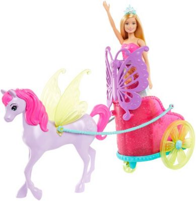 OVP Barbie Dreamtopia KUTSCHE MIT EINHORN und 2 Puppen Mattel GNH04 NEU 