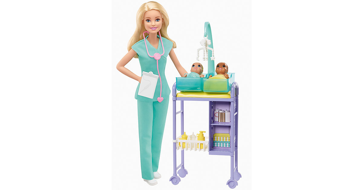 Spielzeug/Puppen: Mattel Barbie Kinderärztin Puppe (blond) und Spielset