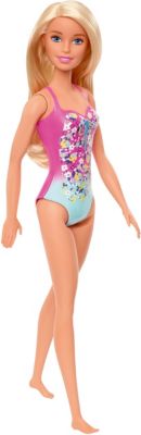 Barbie Beach Puppe mit Badeanzug im Blumenmuster