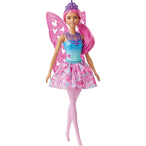 Barbie Dreamtopia Fee (pinke Haare) Puppe mit Flügeln, Anziehpuppe, Modepuppe