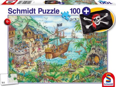 Piratenflagge mit add on 100 Teile Neu Schmidt Spiele In der Piratenbucht 