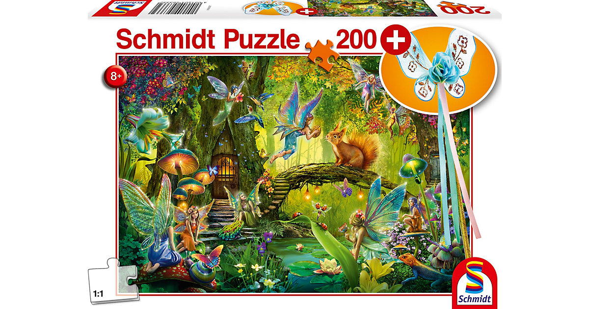 Puzzles: Schmidt Spiele Feen im Wald, 200 Teile, mit add on (Feenstab)