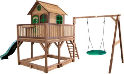 Tisch PolBaby Gartenhaus für Kinder mit Zaun Hochstuhl MOCHTOYS 11541 