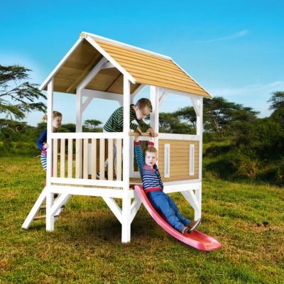 Spielhaus für den Garten Spielhäuser günstig online kaufen TobiToys klappbare Rutsche Kinderrutsche Spielzeug für draußen