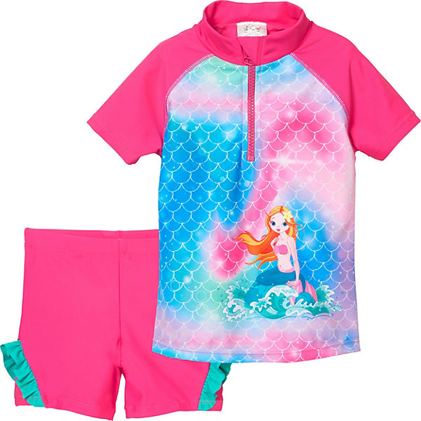 Kinder Badeset Schwimmshirt + Badehose mit UV-Schutz 50+ für Mädchen
