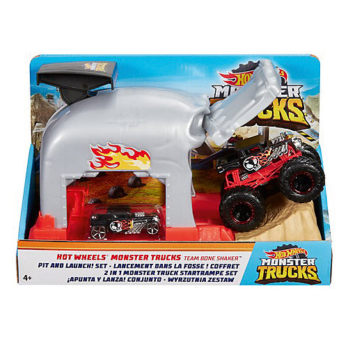 Игровой набор Hot Wheels Monster Trucks Пусковой гараж Бон Шейкер от Mattel