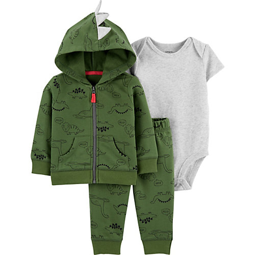 Комплект Carters: толстовка, боди и брюки - зеленый от carter`s