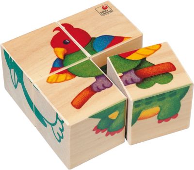 Würfelpuzzle für Kinder  mit 12 Würfeln aus Holz 