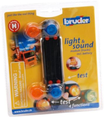 Bruder 02801 Licht und Sound Modul für Spielzeugauto 1:16 Blinklicht Geräusche 