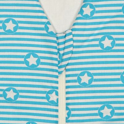 Basic Sommer-Schlafsack, unwattiert, stripes and stars türkis, 110 2