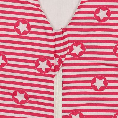 Basic Sommer-Schlafsack, unwattiert, stripes and stars pink, 110 2