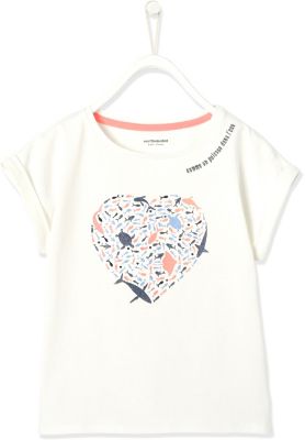 Vertbaudet Mädchen Shirt Mit Glitzerherz - Nachhaltig Aus Recycling-Baumwolle