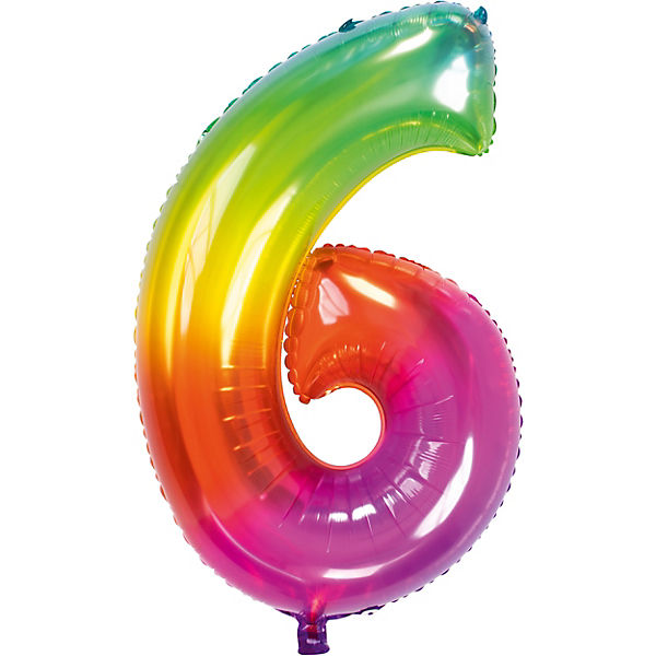 Folienballon Yummy Gummy Zahl 6, 86 cm