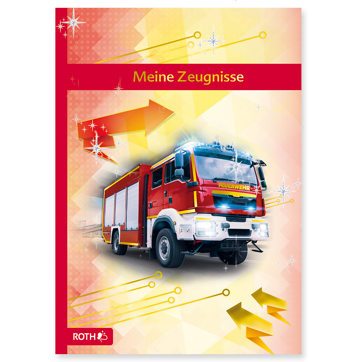 ROTH Zeugnismappe Feuerwehr A4 wattiert Folieneffekt inkl. 10 Einlagen