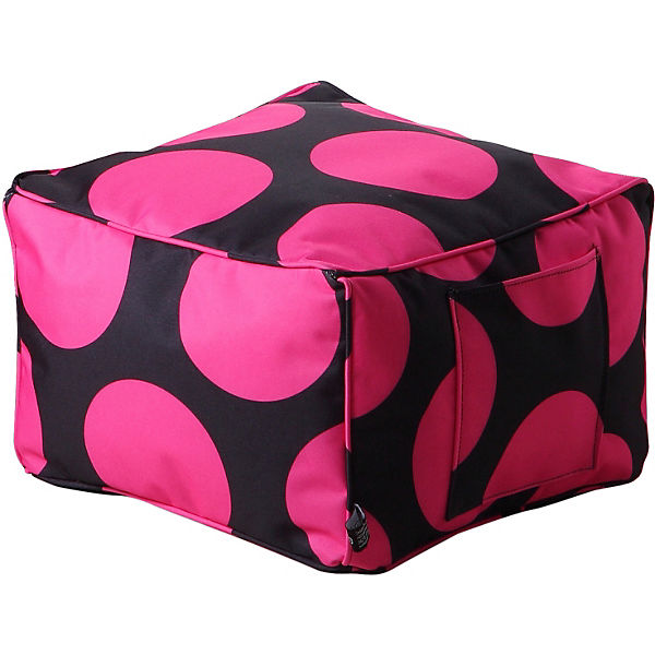 Sweety Toys Hocker schwarz-pink, indoor/outdoor wasserfest, mit Seitentasche, gefüllt mit Schaumstoff
