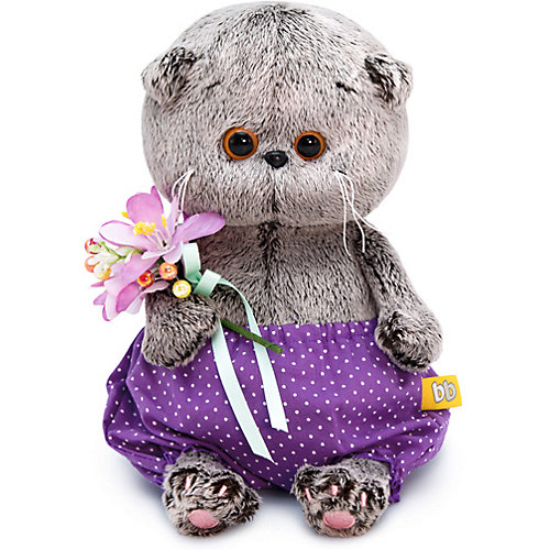 Мягкая игрушка Budi Basa Кот Басик Baby в сиреневых трусах и с букетом, 20 см от Budi Basa