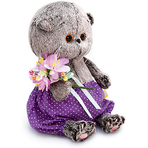 Мягкая игрушка Budi Basa Кот Басик Baby в сиреневых трусах и с букетом, 20 см от Budi Basa