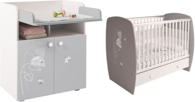 Kinderzimmer French Amis Weiss Grau Kinderbett Mit Kommode Polini Kids Mytoys